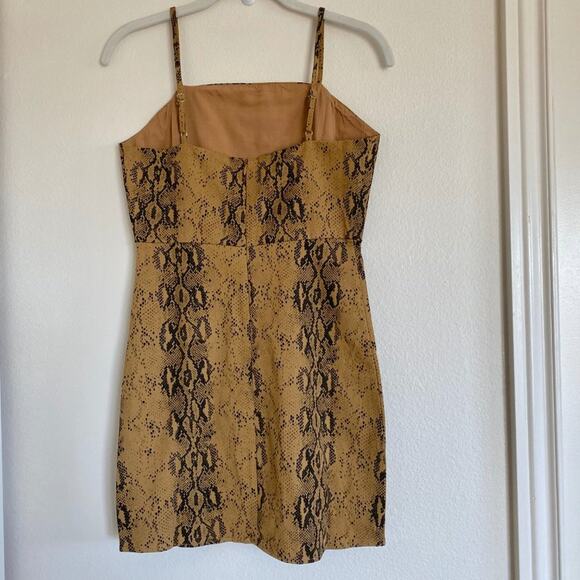 Wild Honey Snakeskin Print Mini Dress Adjustable Straps Cotton Blend Size Small - Picture 2 of 8